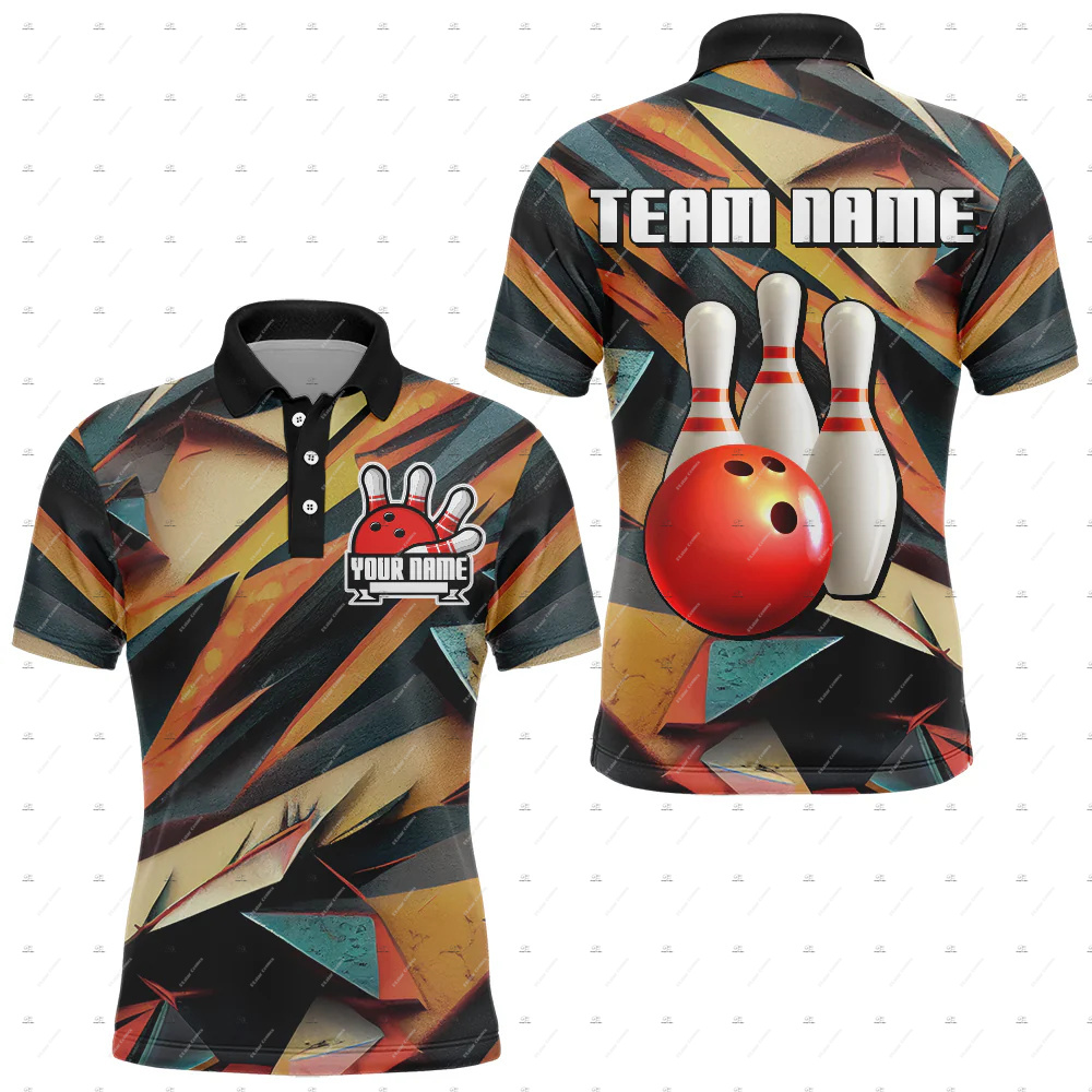 Short Sleeve Bowling Shirt Retro - カスタム名ボウリングスカルフレームグラフィティグラデーションヴィンテージレトロ面白い 3D プリント原宿夏半袖ポロジャージシャツ A1