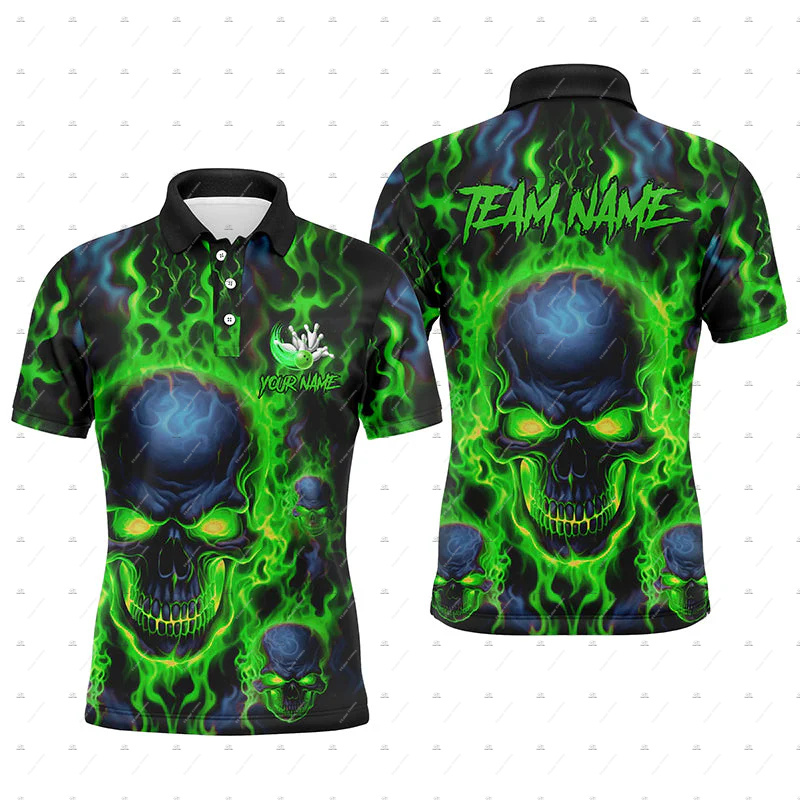 Short Sleeve Bowling Shirt Retro - カスタム名ボウリングスカルフレームグラフィティグラデーションヴィンテージレトロ面白い 3D プリント原宿夏半袖ポロジャージシャツ A6