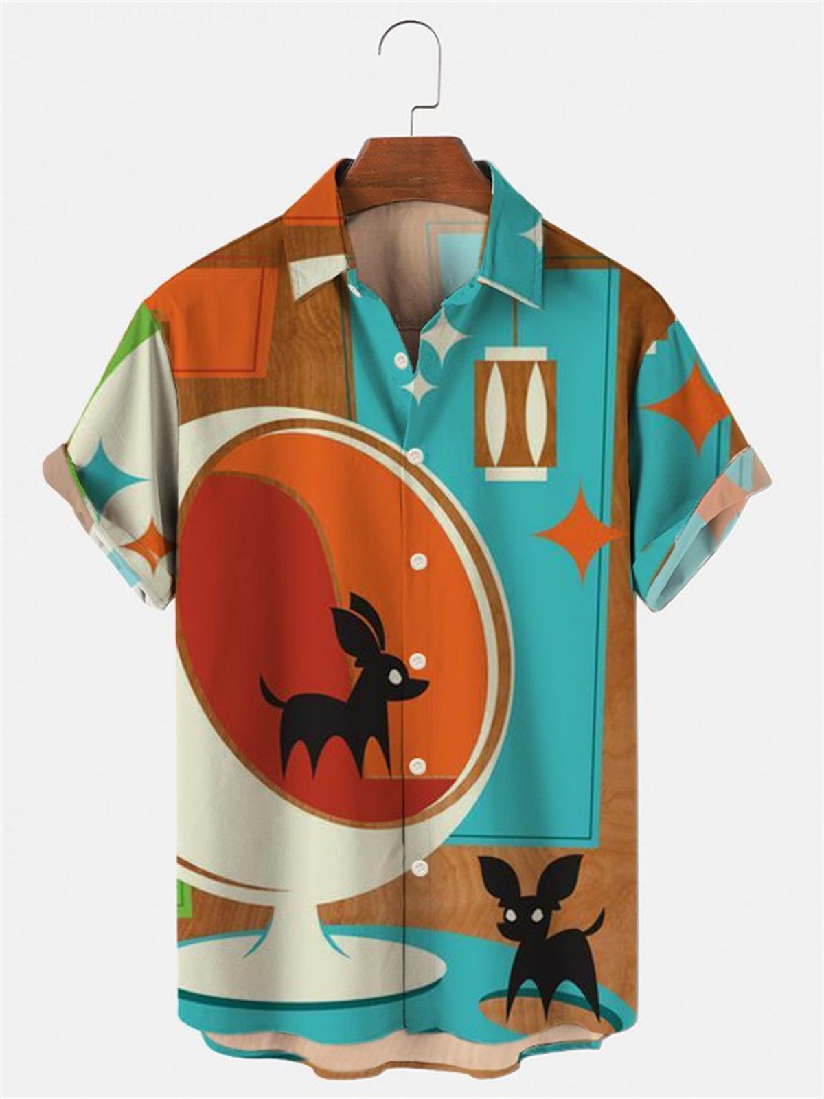 Vintage Hawaiian Floral Shirt - メンズハワイアンTシャツ、3D花柄シャツ、ヴィンテージ半袖シングルボタン、Lサイズ、ビーチトップ