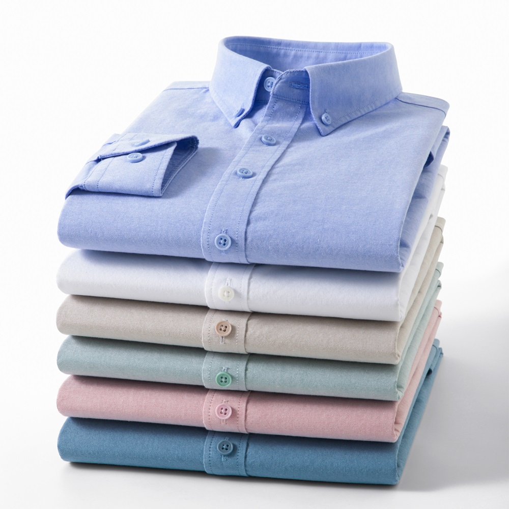 2026年新作 メンズ 100%コットン オックスフォードシ - Mandarin Collar Formal Shirt Slim Fit のレビューと価格