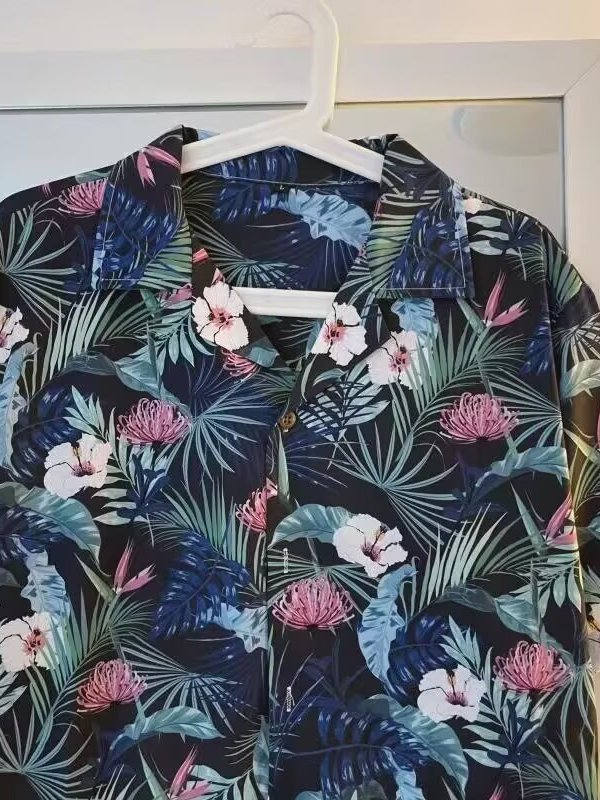 ヴィンテージタイ風花柄シャツ ルーズショートスリーブ キュー - Vintage Hawaiian Floral Shirt のレビューと価格