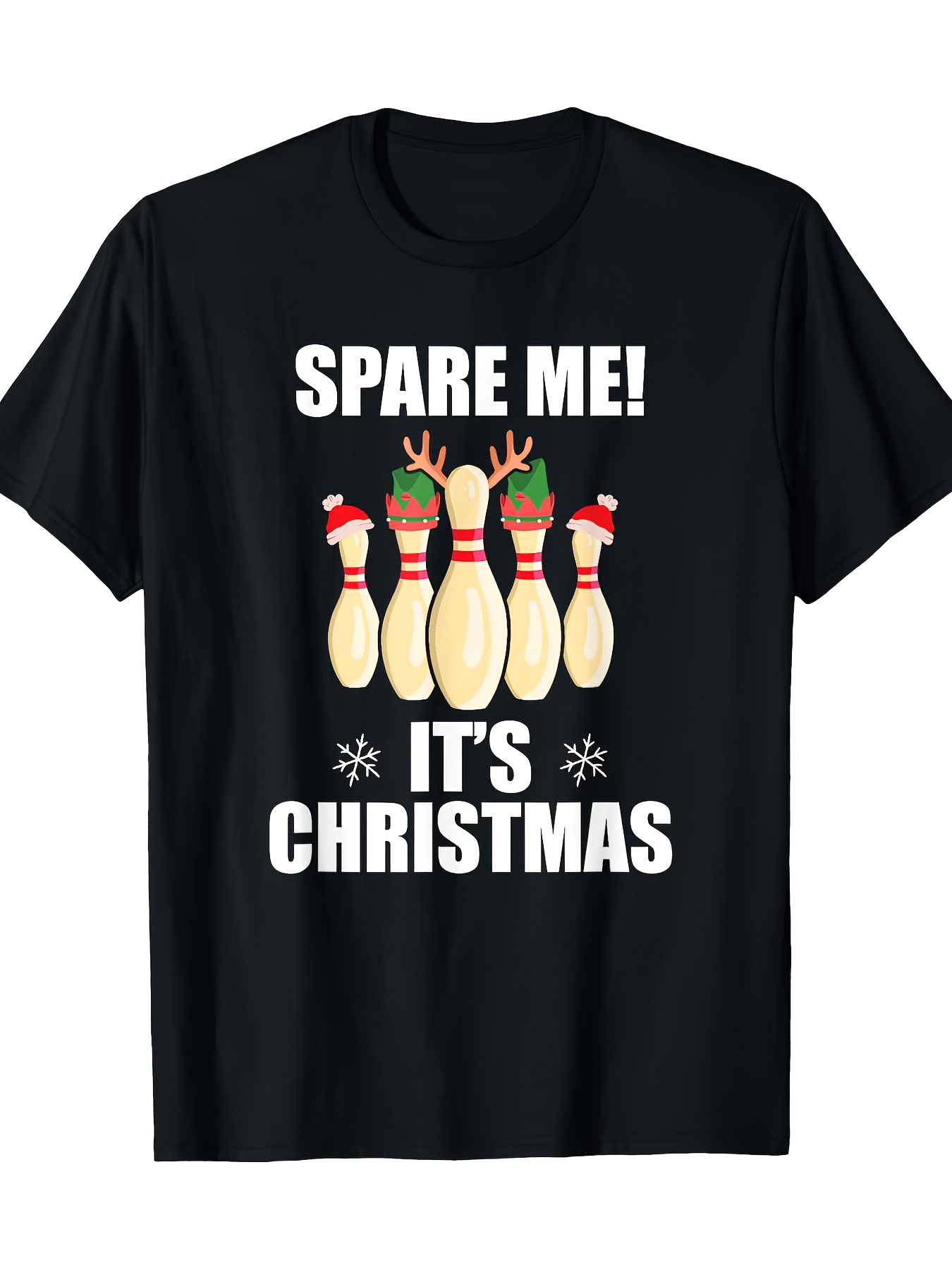 メンズ ブラック クリスマス ボウリング T シャツ - S - Short Sleeve Bowling Shirt Retro のレビューと価格