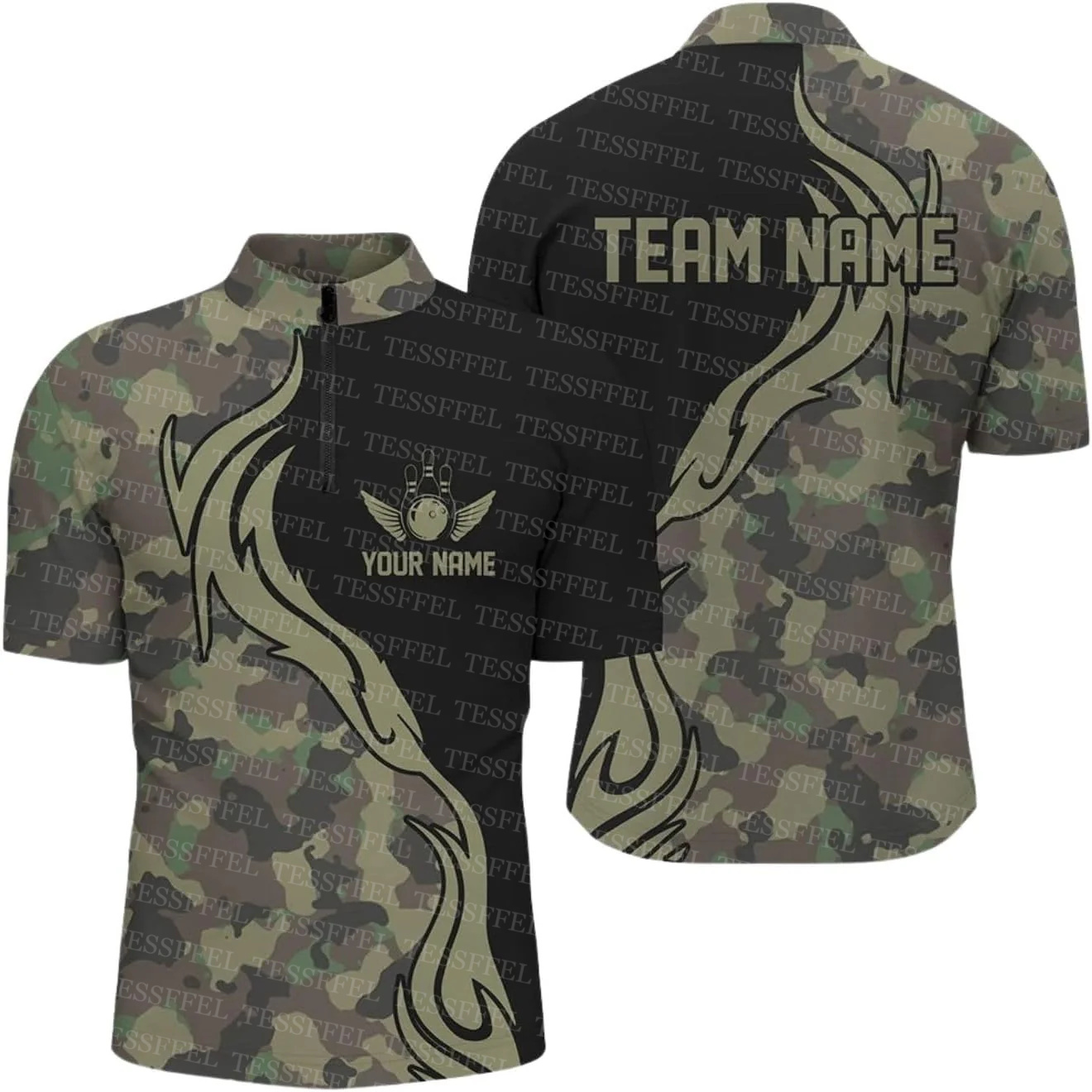 カスタム名落書きフレームストライクボウリングカラフルなレトロ - Short Sleeve Bowling Shirt Retro のレビューと価格