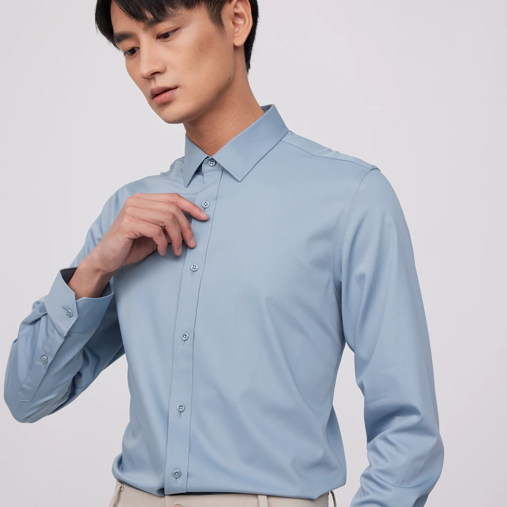 メンズビジネスノンアイロンシャツ4方向ストレッチ無地フォーマ - Breathable Bamboo Fiber Shirt Non Iron のレビューと価格