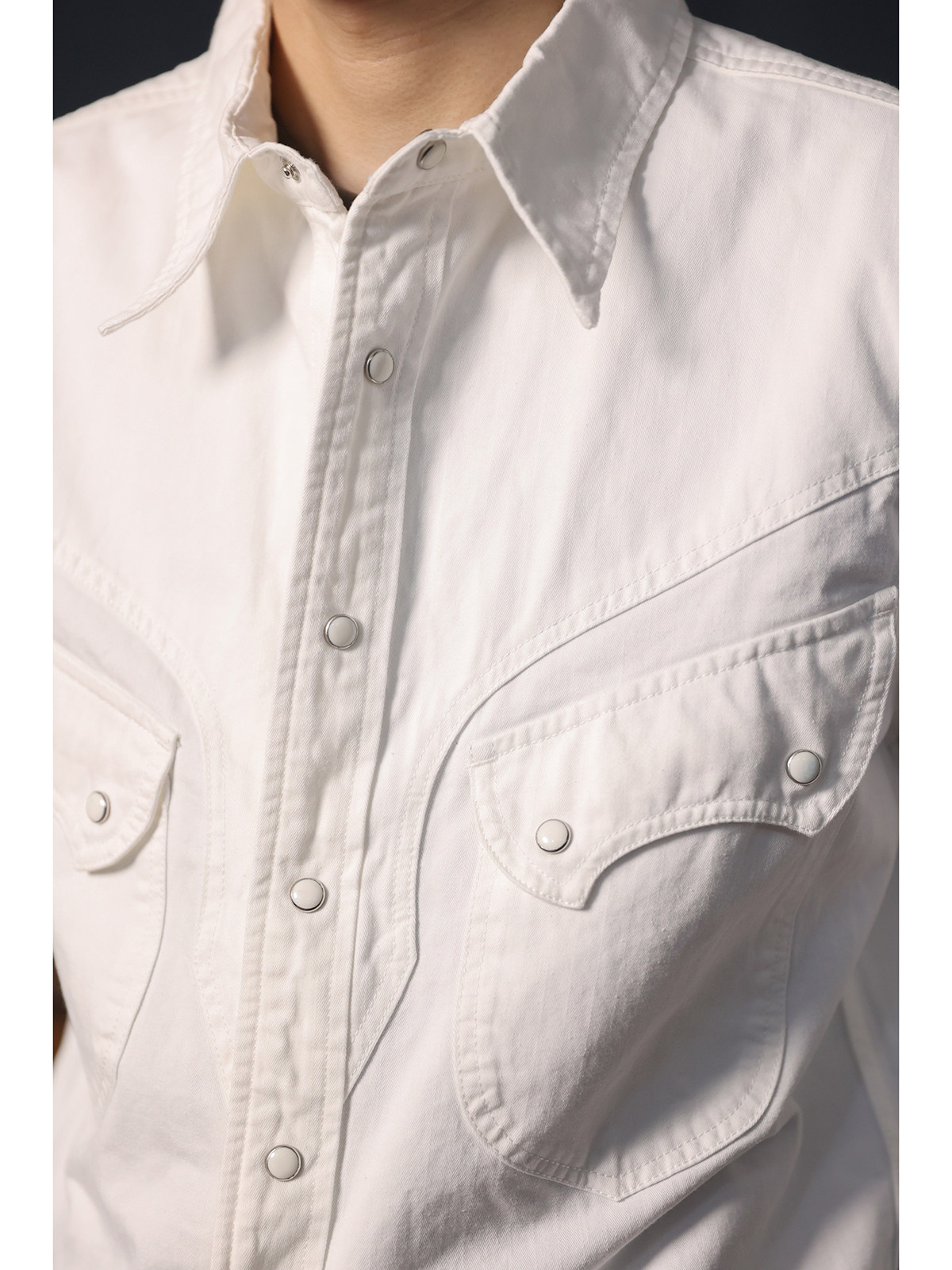 カウボーイ風ウェスタンスナップシャツ シンプルアメリカンカジ - Mens Western Denim Pearl Snap Shirt のレビューと価格