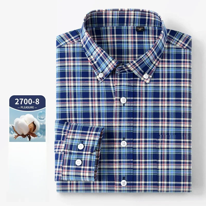 高品質長袖ポケットシャツ メンズ 100%純綿オックスフォー - Oxford Cotton Casual Shirt Business のレビューと価格