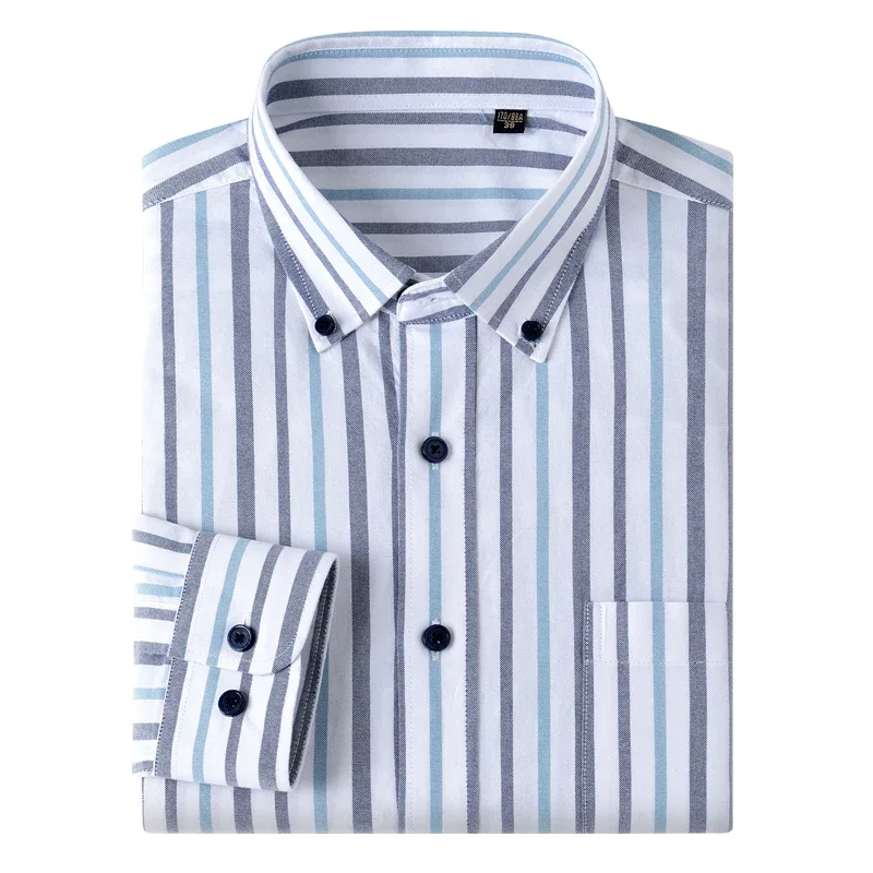高品質長袖ポケットシャツ メンズ 100%純綿オックスフォー - Oxford Cotton Casual Shirt Business のレビューと価格