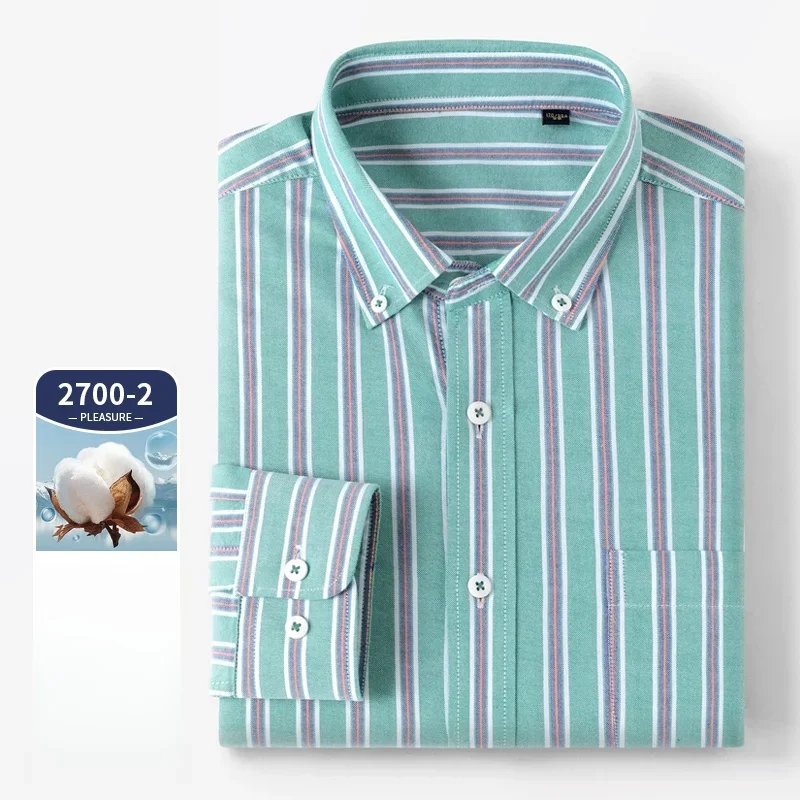 高品質長袖ポケットシャツ メンズ 100%純綿オックスフォー - Oxford Cotton Casual Shirt Business のレビューと価格