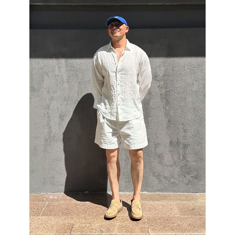 ライトラグジュアリーメンズリネン日焼け止めシャツ＆スポーツシ - Mens Linen Shirt Long Sleeve のレビューと価格