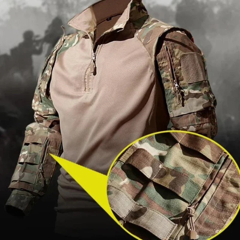 新しい戦術的なシャツスーツ男性エアガン服ペイントボール制服狩 - Tactical Military Shirt Cargo のレビューと価格