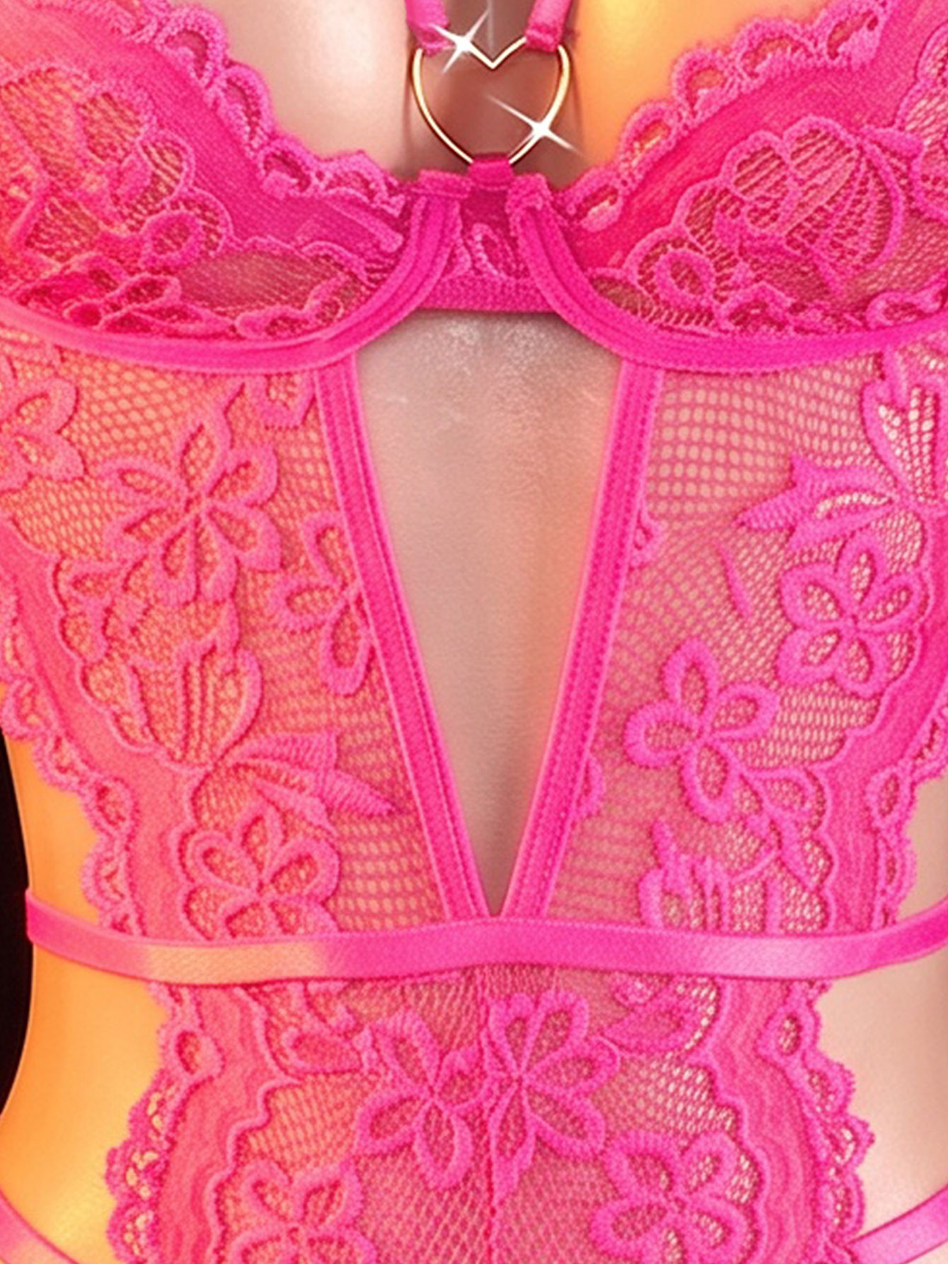 ワンピース型中空透明レースセクシーランジェリーエロティックク - Underwear のレビューと価格