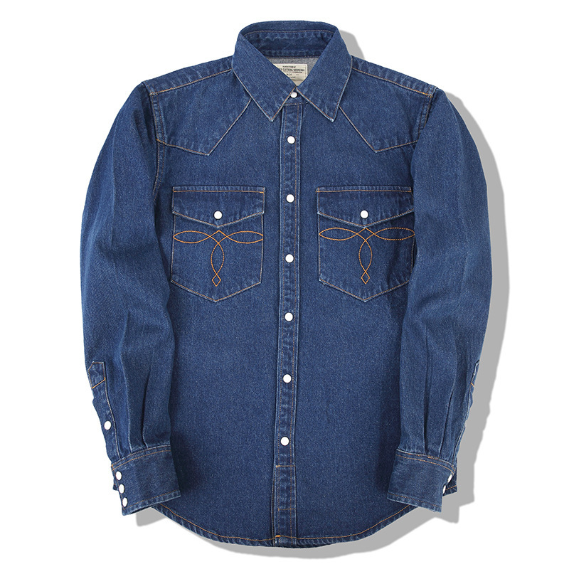 アメリカンウォッシュヴィンテージデニムシャツ パールスナップ - Mens Western Denim Pearl Snap Shirt のレビューと価格