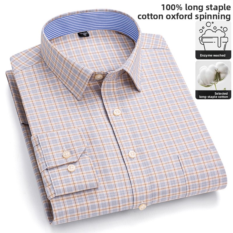 純綿高品質ビジネスカジュアルファッションオックスフォードメン - Oxford Cotton Casual Shirt Business のレビューと価格