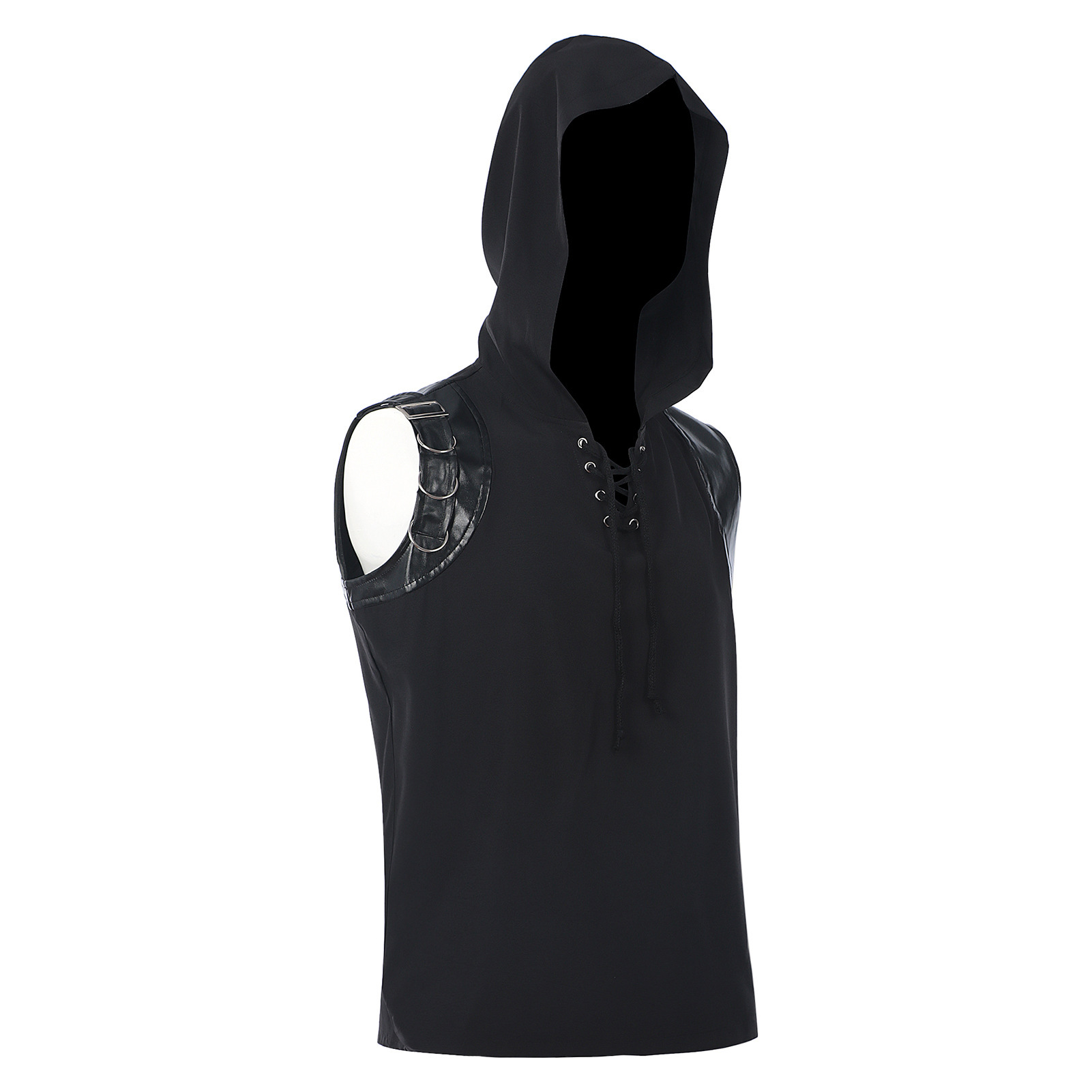 メンズ 中世風 海賊風シャツ レースアップ ノースリーブ ル - Medieval Gothic Lace Up Pirate Shirt のレビューと価格