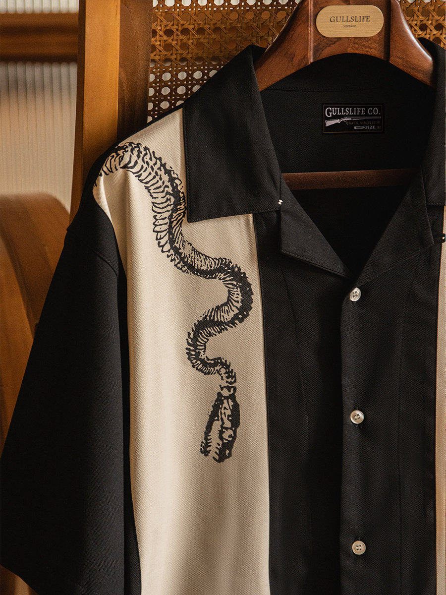 ルーズキューバンカラープリント半袖メンズシャツカジュアルレト - Short Sleeve Bowling Shirt Retro のレビューと価格
