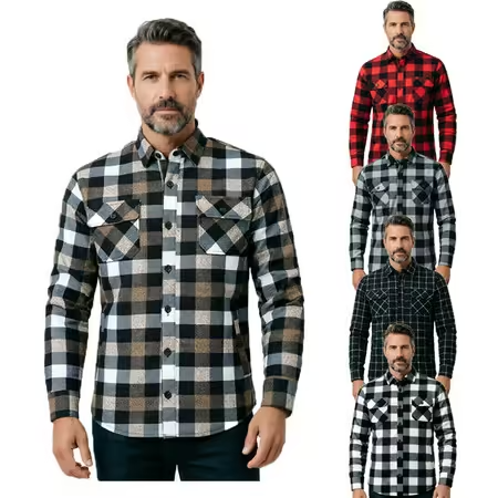 2026年秋・冬、長袖のアメリカンレトロ調、厚手のチェック柄 - Flannel Plaid Shirt Heavy Weight のレビューと価格