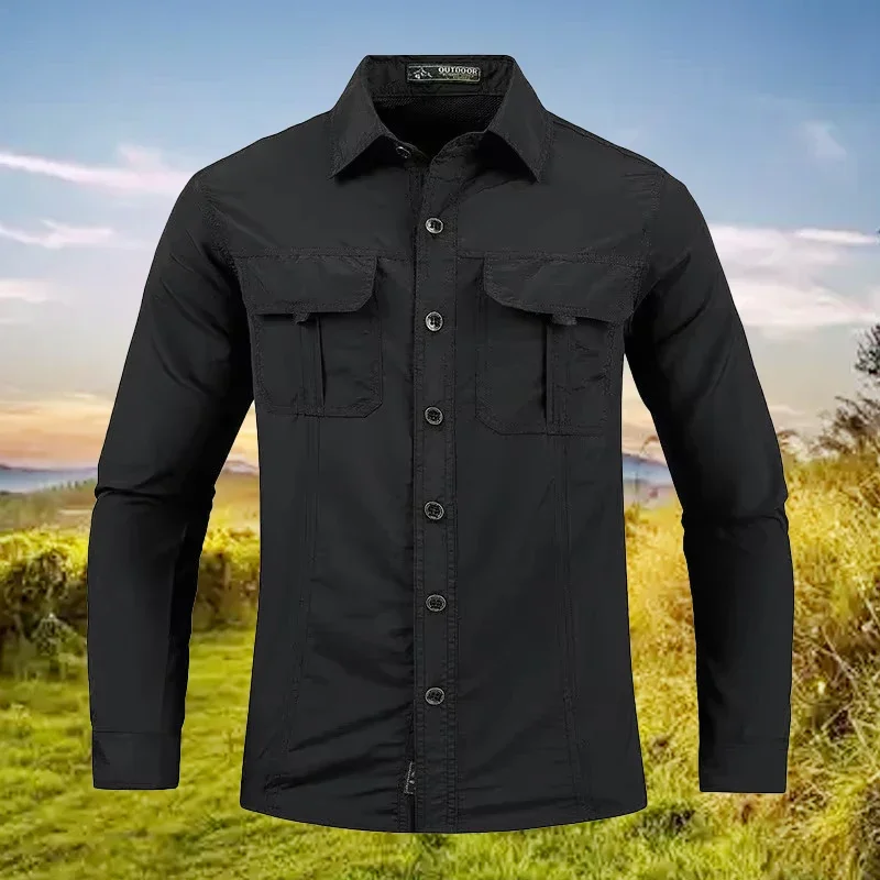 5XL 男性軽量速乾シャツ戦術カジュアル軍事長袖カーゴシャツ - Tactical Military Shirt Cargo のレビューと価格