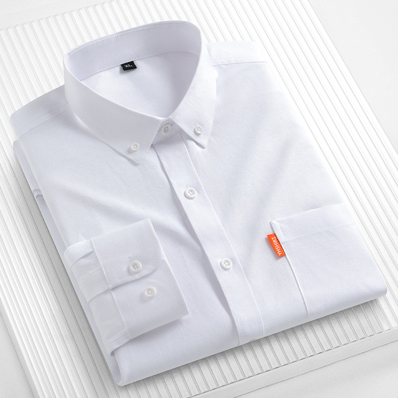 100%純綿メンズビジネスシャツ無地長袖ユースカジュアルソー - Oxford Cotton Casual Shirt Business のレビューと価格