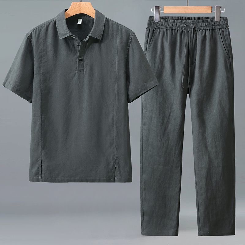 春/夏のファッションレトロスポーツ長袖Tシャツコットンリネン - Mens Linen Shirt Long Sleeve のレビューと価格