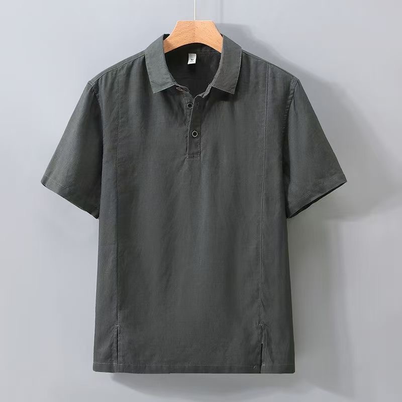 春/夏のファッションレトロスポーツ長袖Tシャツコットンリネン - Mens Linen Shirt Long Sleeve のレビューと価格