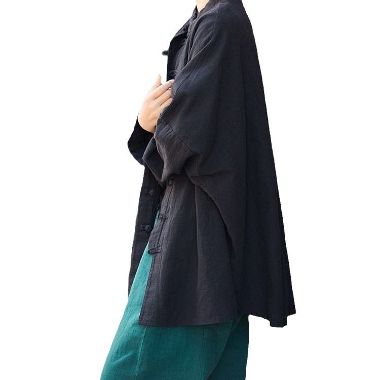 ゆったりフィットの長袖シャツ、スタンドカラー、しわ加工のテク - Shirts のレビューと価格