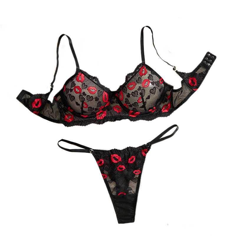 透明レース下着セクシーランジェリーセット レディース誘惑ブラ - Underwear のレビューと価格