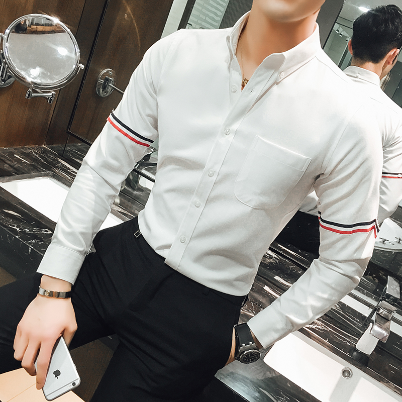 メンズシャツ - オックスフォード綿混素材の襟なしシャツ、フ - Oxford Cotton Casual Shirt Business のレビューと価格