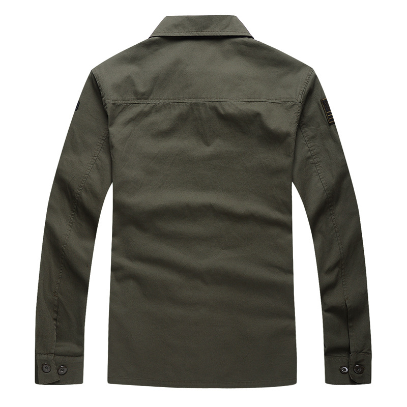 メンズコットン軍事愛好家長袖戦術シャツラペル襟カーゴシャツ通 - Tactical Military Shirt Cargo のレビューと価格