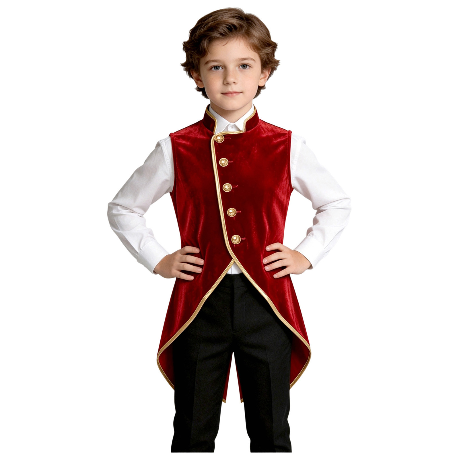 男の子用、レトロな中世風ベルベットのテールコートジャケット。 - Jackets のレビューと価格