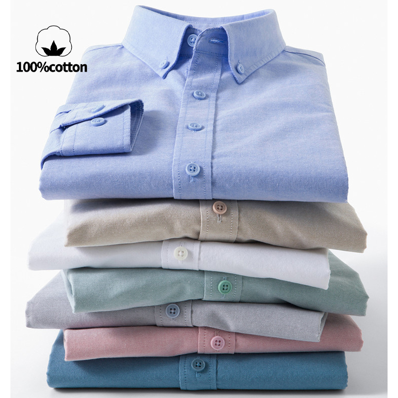 メンズ100%コットンオックスフォードシャツ - 通気性・吸 - Mandarin Collar Formal Shirt Slim Fit のレビューと価格