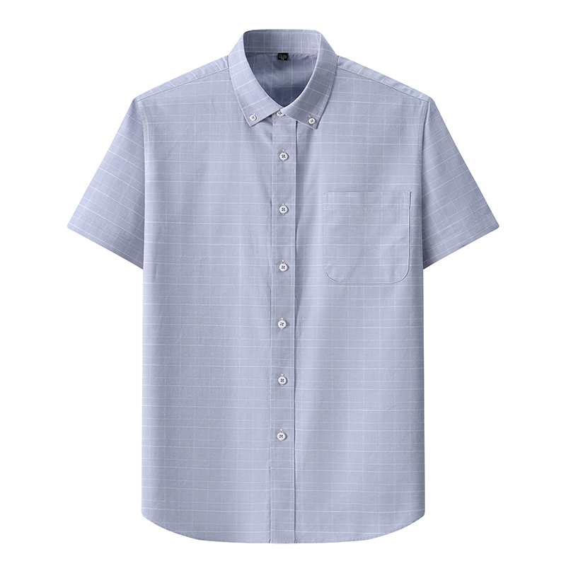 夏の高品質綿 100% 男性シャツ半袖ドレスシャツ男性スリム - Oxford Cotton Casual Shirt Business のレビューと価格