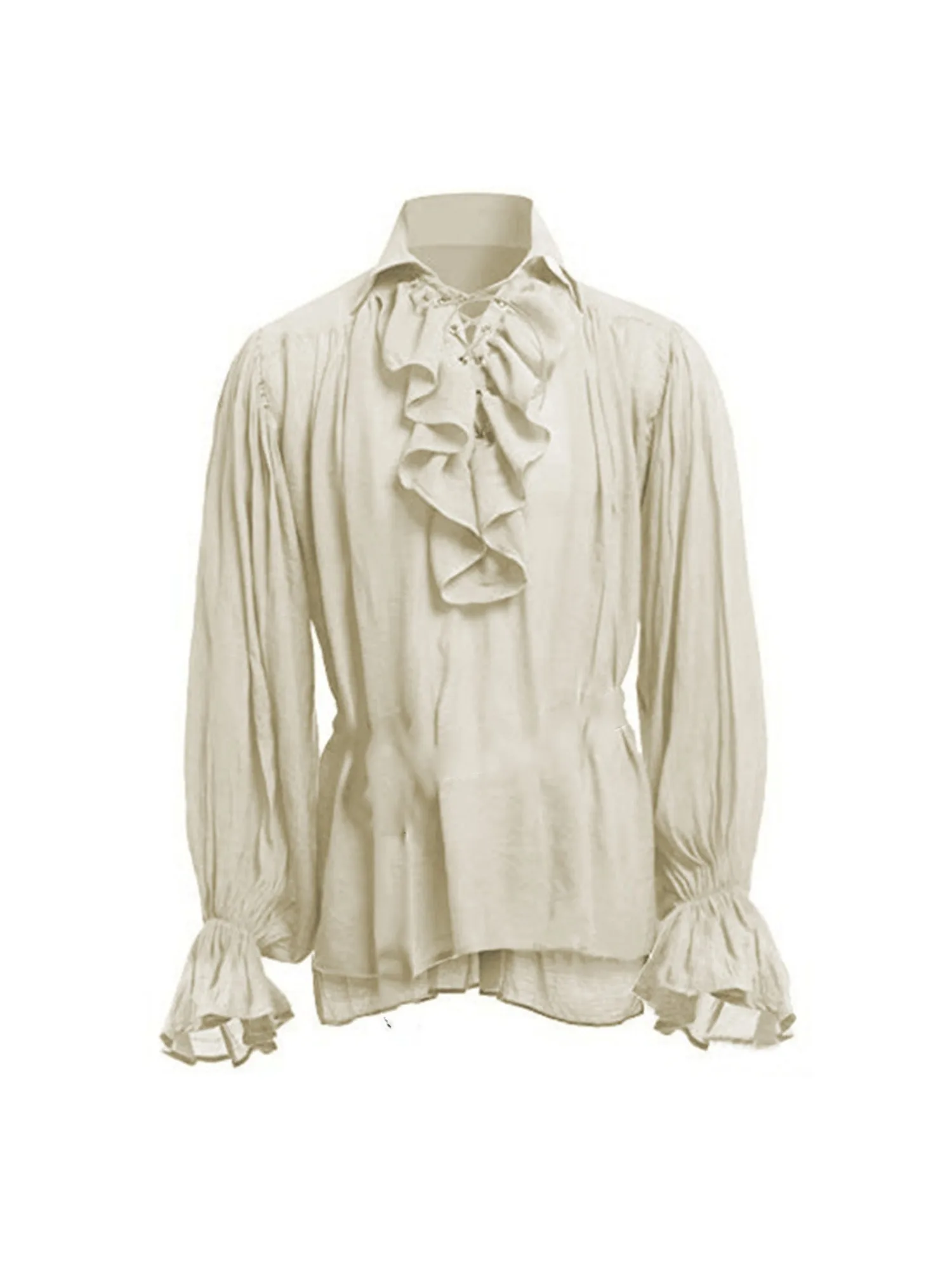 男性用海賊シャツ、ヴァンパイア王子、詩人シャツ、中世の海賊、 - Medieval Gothic Lace Up Pirate Shirt のレビューと価格