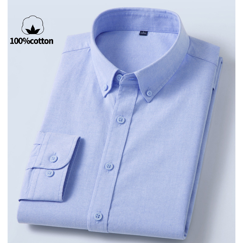 メンズ100%コットンオックスフォードシャツ - 通気性・吸 - Mandarin Collar Formal Shirt Slim Fit のレビューと価格
