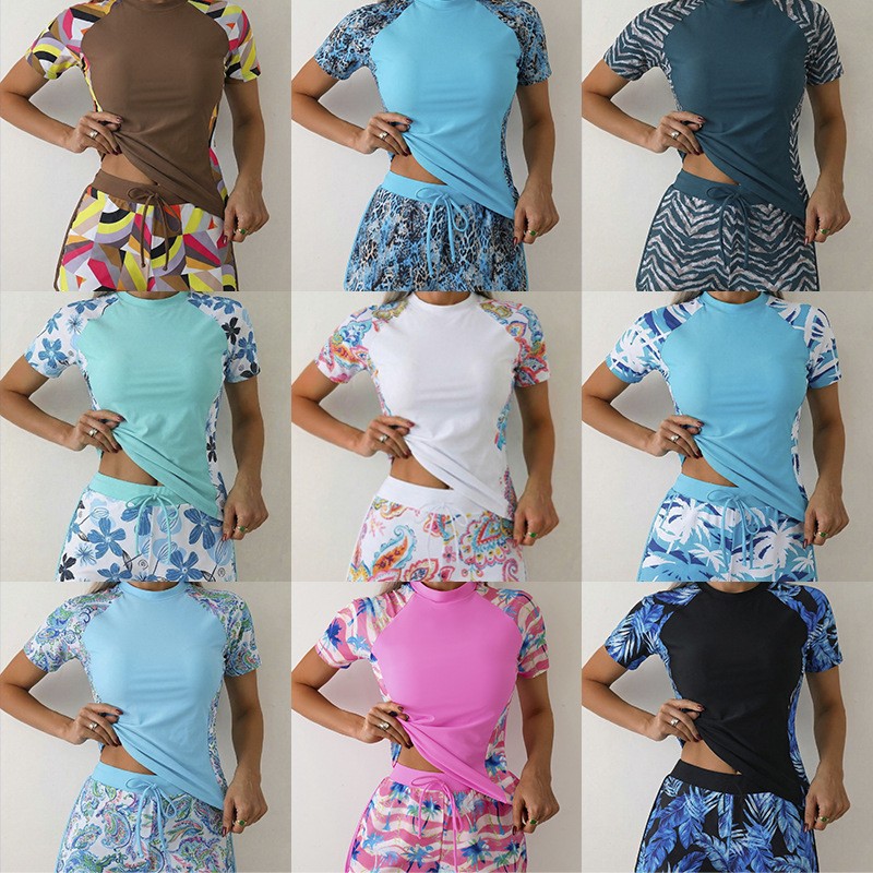女性用タンキニ ショートパンツ付き クロップタンキニトップ  - Shorts のレビューと価格