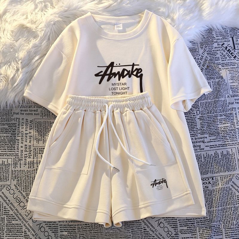 新しい女性用プラスサイズセット 大人用半袖とショートパンツの - T-Shirts のレビューと価格