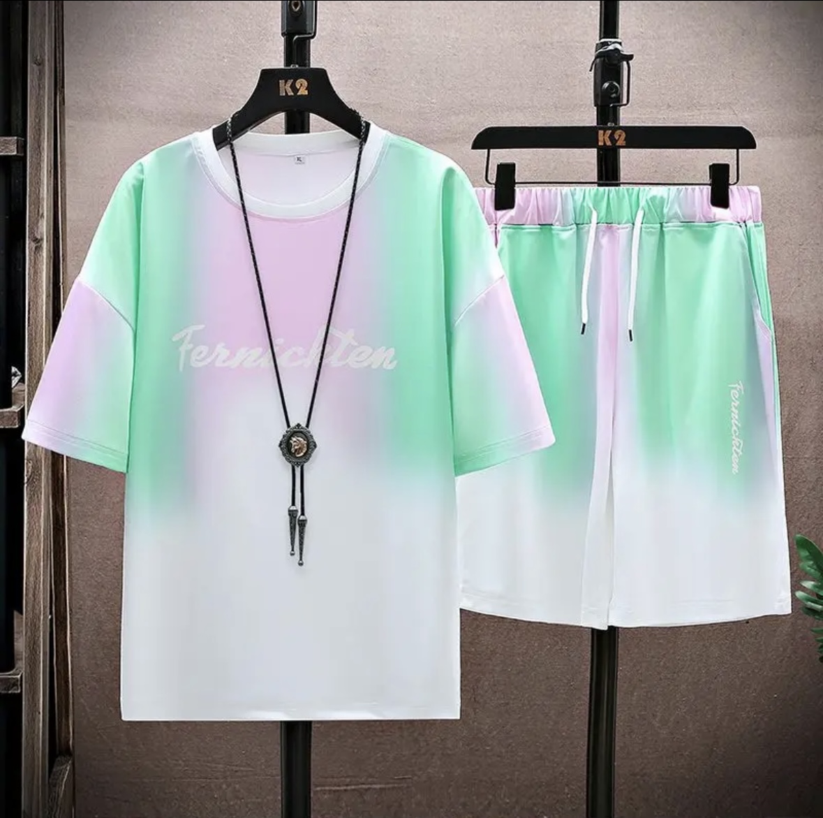 新作夏物カップル向けアイスシルクセット、ゆったりとした韓国風 - Shirts のレビューと価格