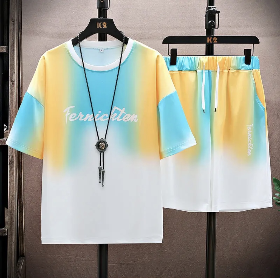 新作夏物カップル向けアイスシルクセット、ゆったりとした韓国風 - Shirts のレビューと価格