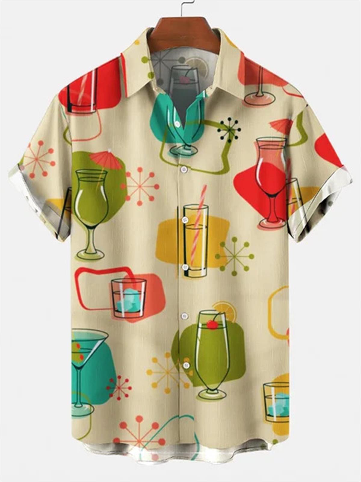 メンズハワイアンTシャツ、3D花柄シャツ、ヴィンテージ半袖シ - Vintage Hawaiian Floral Shirt のレビューと価格
