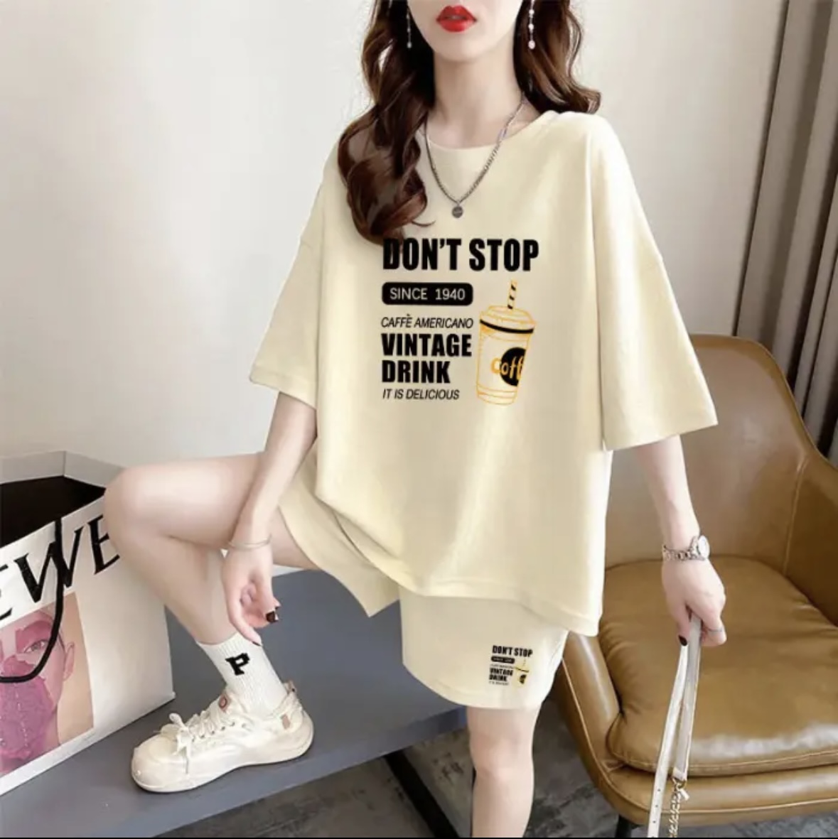 ファッションレディースサマーショートパンツセット、スポーツウ - Shirts のレビューと価格